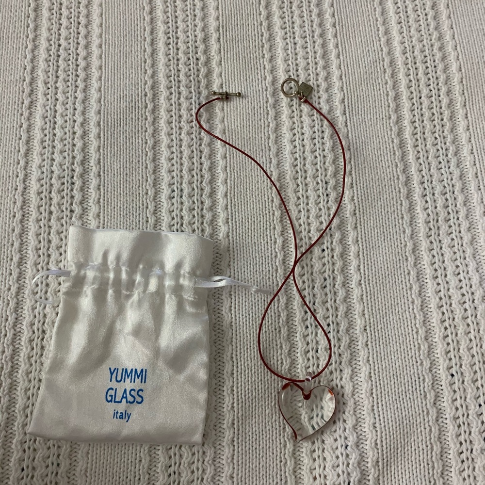 Italian Glass Red Heart Pendant